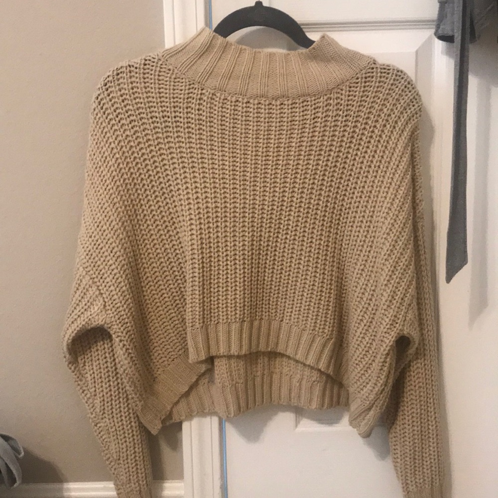 taupe knit sweater